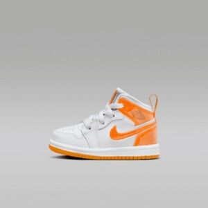 Nike Jordan 1 Mid SE Baby 3C - Orange and White